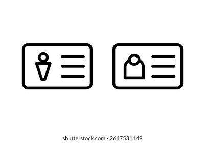 Ilustração do vetor do ícone de licença. Ícone do cartão de identificação. carta de condução, cartão de identificação do pessoal 