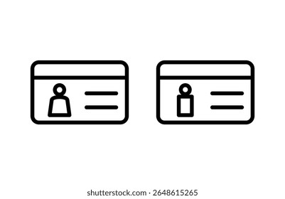 Ilustração do vetor do ícone de licença. Ícone do cartão de identificação. carta de condução, cartão de identificação do pessoal 