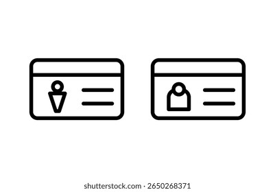 License icon vector illustration. ID card icon. driver license, staff identification card 