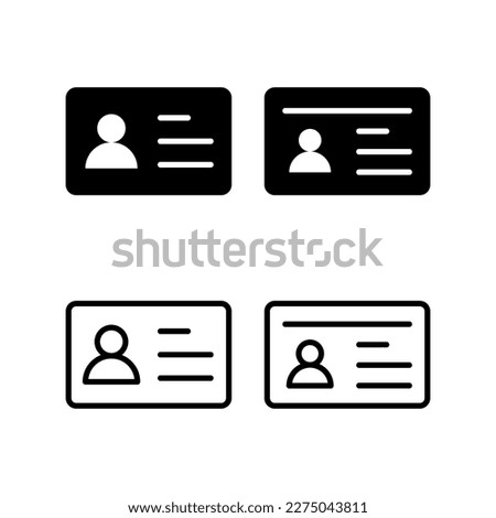 License icon vector illustration. ID card icon. driver license, staff identification card 