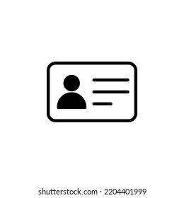 Vector de icono de licencia para aplicaciones web y móviles. Icono de tarjeta de identificación. licencia de conducir, tarjeta de identificación del personal 