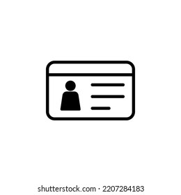 License icon vector for web and mobile app. ID card icon. driver license, staff identification card 