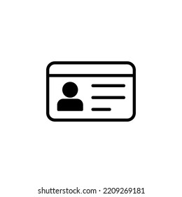License icon vector for web and mobile app. ID card icon. driver license, staff identification card 