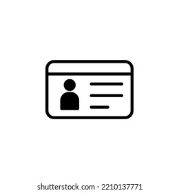 License icon vector for web and mobile app. ID card icon. driver license, staff identification card 