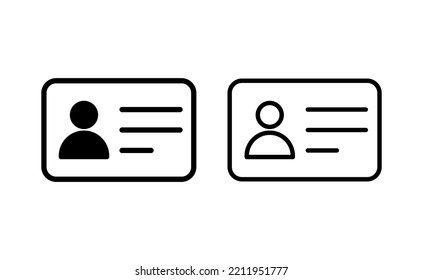 License icon vector for web and mobile app. ID card icon. driver license, staff identification card 