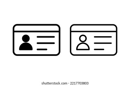 License icon vector for web and mobile app. ID card icon. driver license, staff identification card 