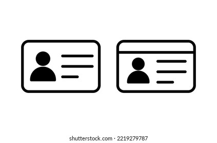 License icon vector for web and mobile app. ID card icon. driver license, staff identification card 