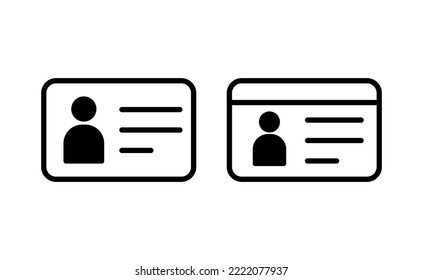 Vector de icono de licencia para aplicaciones web y móviles. Icono de tarjeta de identificación. licencia de conducir, tarjeta de identificación del personal 