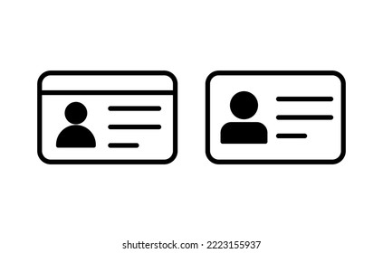 License icon vector for web and mobile app. ID card icon. driver license, staff identification card 