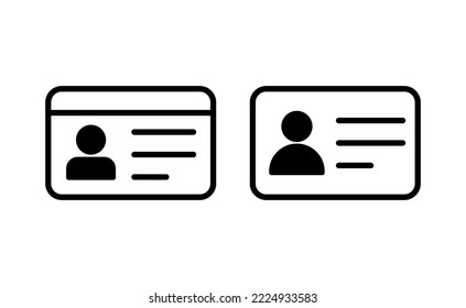 Vector de icono de licencia para aplicaciones web y móviles. Icono de tarjeta de identificación. licencia de conducir, tarjeta de identificación del personal 