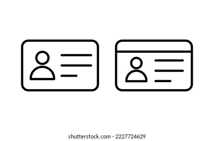 License icon vector for web and mobile app. ID card icon. driver license, staff identification card 