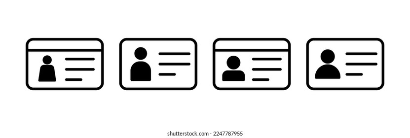 License icon vector for web and mobile app. ID card icon. driver license, staff identification card 