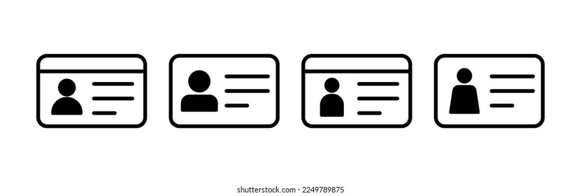 License icon vector for web and mobile app. ID card icon. driver license, staff identification card 