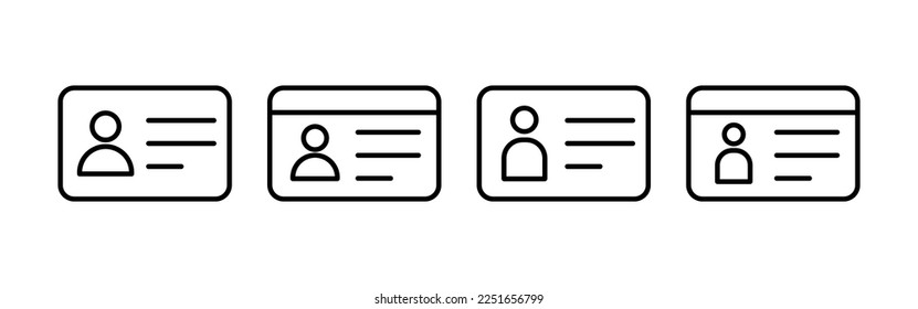 License icon vector for web and mobile app. ID card icon. driver license, staff identification card 