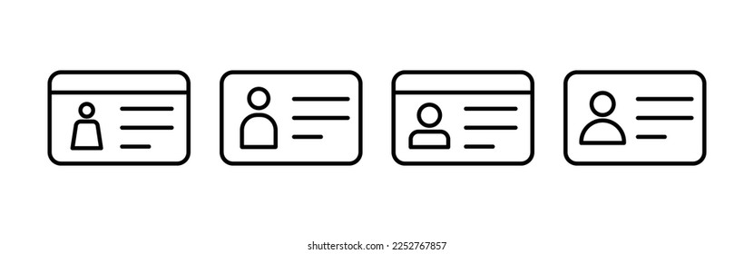 Vector de icono de licencia para aplicaciones web y móviles. Icono de tarjeta de identificación. licencia de conducir, tarjeta de identificación del personal 