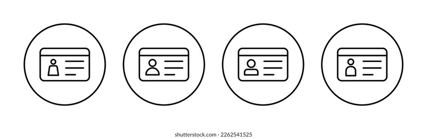 Vector de icono de licencia para aplicaciones web y móviles. Icono de tarjeta de identificación. licencia de conducir, tarjeta de identificación del personal 