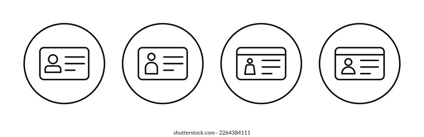 License icon vector for web and mobile app. ID card icon. driver license, staff identification card 