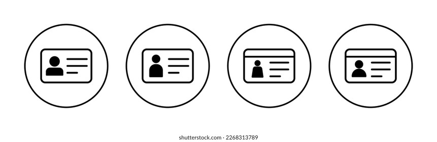 Vector de icono de licencia para aplicaciones web y móviles. Icono de tarjeta de identificación. licencia de conducir, tarjeta de identificación del personal 