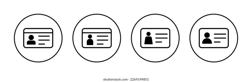 License icon vector for web and mobile app. ID card icon. driver license, staff identification card 