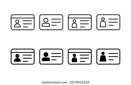 License icon vector for web and mobile app. ID card icon. driver license, staff identification card 