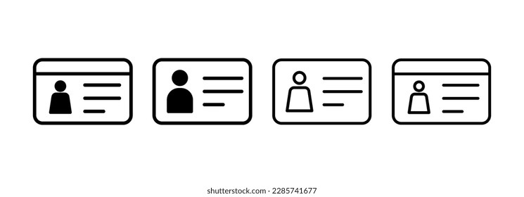 Vector de icono de licencia para aplicaciones web y móviles. Icono de tarjeta de identificación. licencia de conducir, tarjeta de identificación del personal 