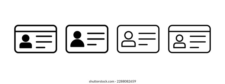 License icon vector for web and mobile app. ID card icon. driver license, staff identification card 