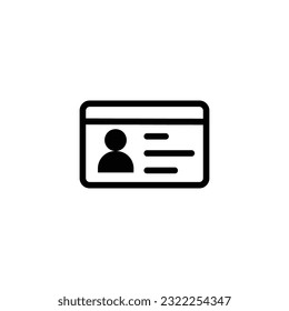 License icon vector for web and mobile app. ID card icon. driver license, staff identification card