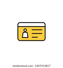License icon vector for web and mobile app. ID card icon. driver license, staff identification card 