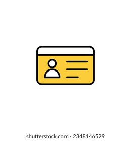 License icon vector for web and mobile app. ID card icon. driver license, staff identification card 