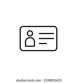 License icon for web and mobile app. ID card icon. driver license, staff identification card 