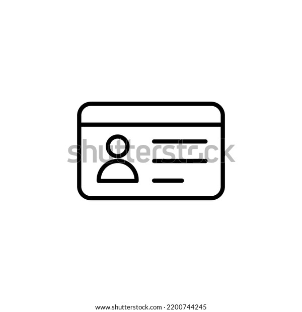 License icon for web and mobile app.
ID card icon. driver license, staff identification card
