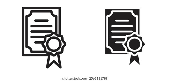 License icons in black line and filled versions