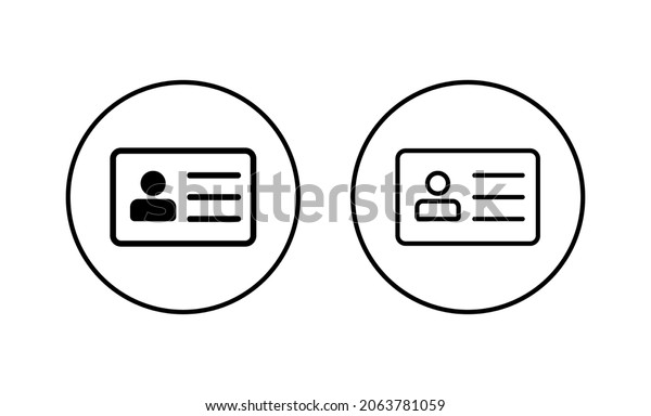 License icons set. ID card icon. driver license, staff\
identification card 