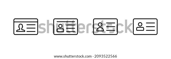 License icons set. ID card icon. driver license, staff\
identification card 