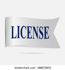 License label, silver ribbon badge