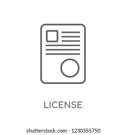 License linear icon. Modern outline License logo concept on white background from Insurance collection. Suitable for use on web apps, mobile apps and print media.