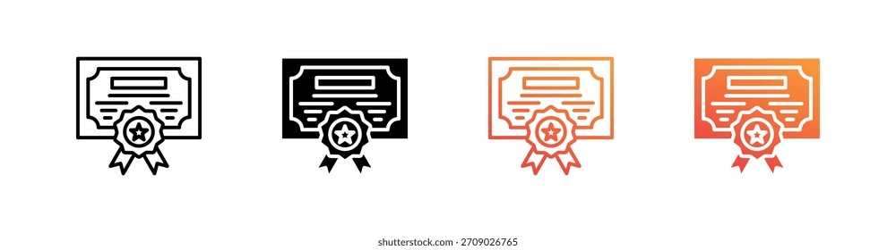 License Multiple Style Icon Set Vector