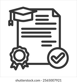 License Outline Icon Vector Illustration