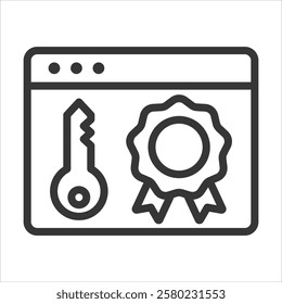 License Outline Icon Vector Illustration