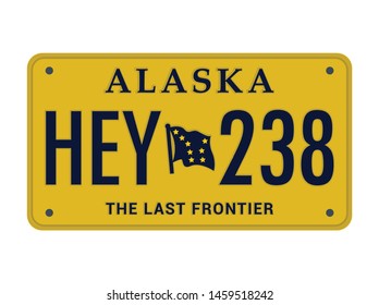 License plate Alaska. Vector illustration