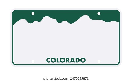 License plate of Colorado. Car number plate. Vector stock illustration