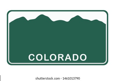 License plate of Colorado. Vector illustration on white background.