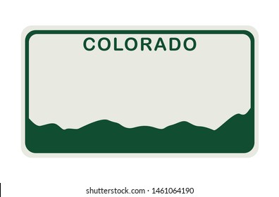 License plate of Colorado. Vector illustration on white background.
