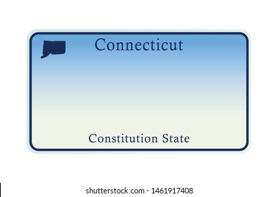 License plate Connecticut. Vector illustration on white background.