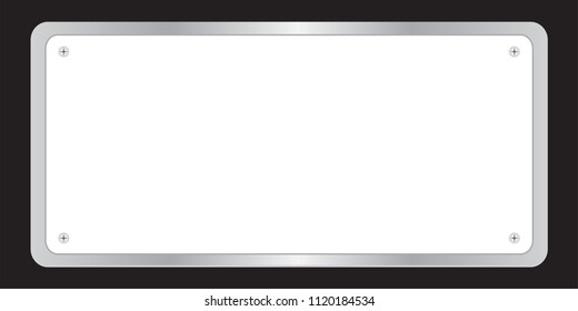 License Plate with copy space for add text message, Vector illustration