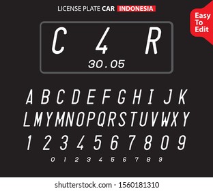 License Plate Font Car Motorcycle Identification Stock Vector (Royalty ...