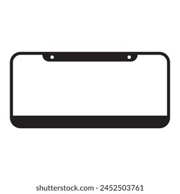 License plate frame silhouette icon. Clipart image isolated on white background