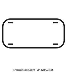 License plate frame silhouette icon. Clipart image isolated on white background