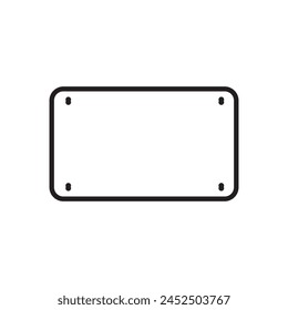 License plate frame silhouette icon. Clipart image isolated on white background