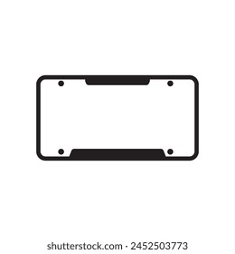 License plate frame silhouette icon. Clipart image isolated on white background